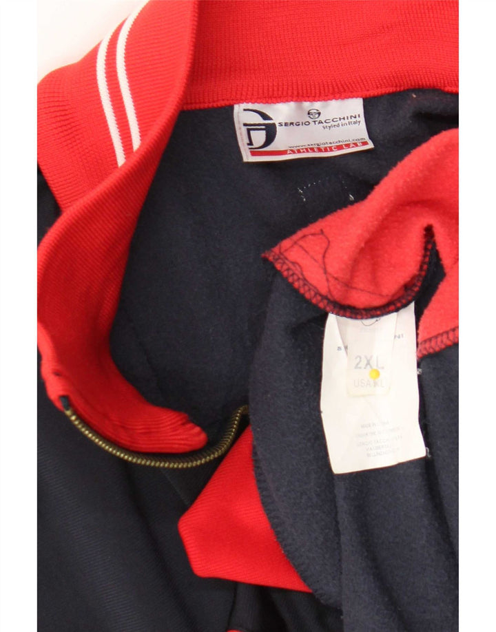Sergio Tacchini Herren-Trainingsanzugoberteil, Jacke, 2XL, Marineblau, Farbblock