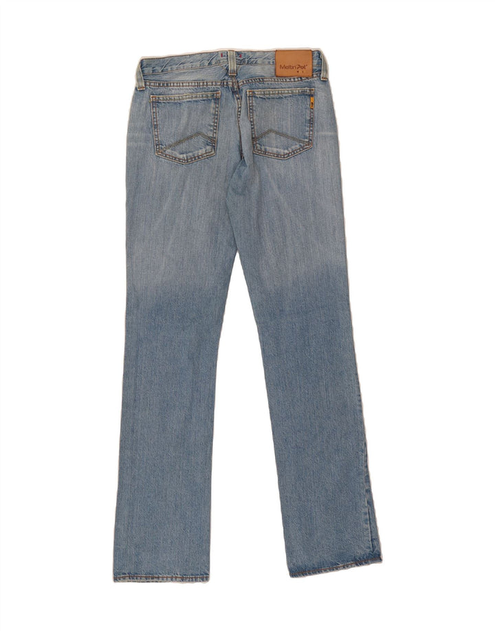 MELTIN' POT Womens Mesh Straight Jeans W28 L34 Blue Cotton Vintage Meltin' Pot and Second-Hand Meltin' Pot from Messina Hembry 