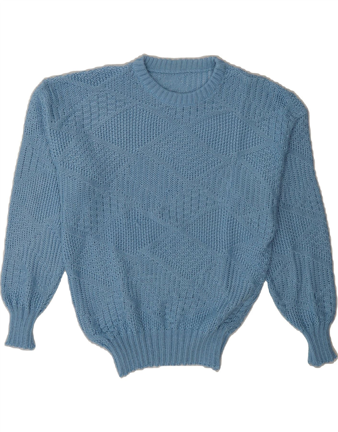 VINTAGE Womens Crew Neck Jumper Sweater UK 14 Large Blue Vintage Vintage and Second-Hand Vintage from Messina Hembry 