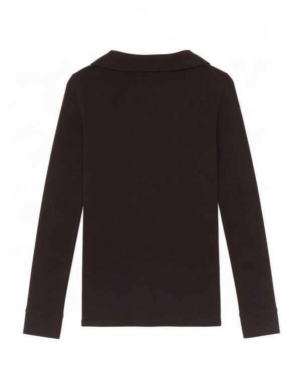 Guru Damen Langarm-Poloshirt UK 12 Medium Schwarz