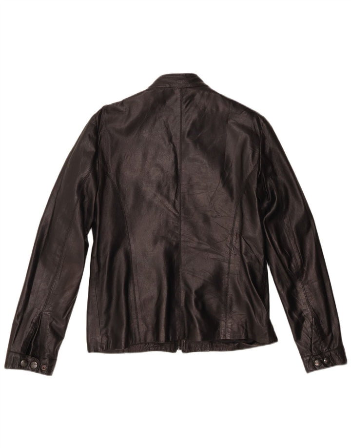Vintage Damen Lederjacke IT 46 Großes schwarzes Leder