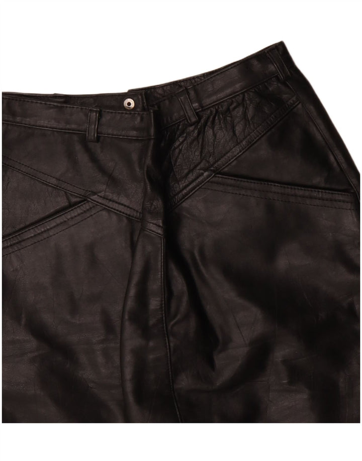 Vintage Damen Leder Bleistiftrock W26 Small Schwarz