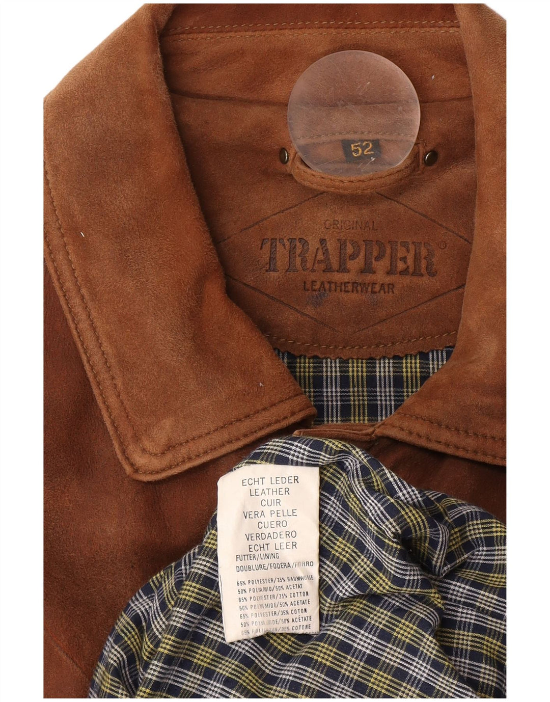 Trapper Herren Wildlederjacke IT 52 XL Braunes Leder
