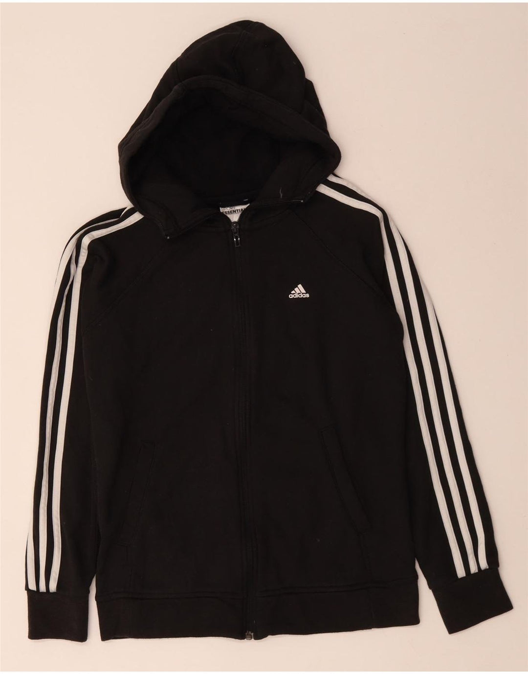 Adidas Damen Climalite Zip Hoodie Pullover UK 8/10 Small Schwarz Baumwolle