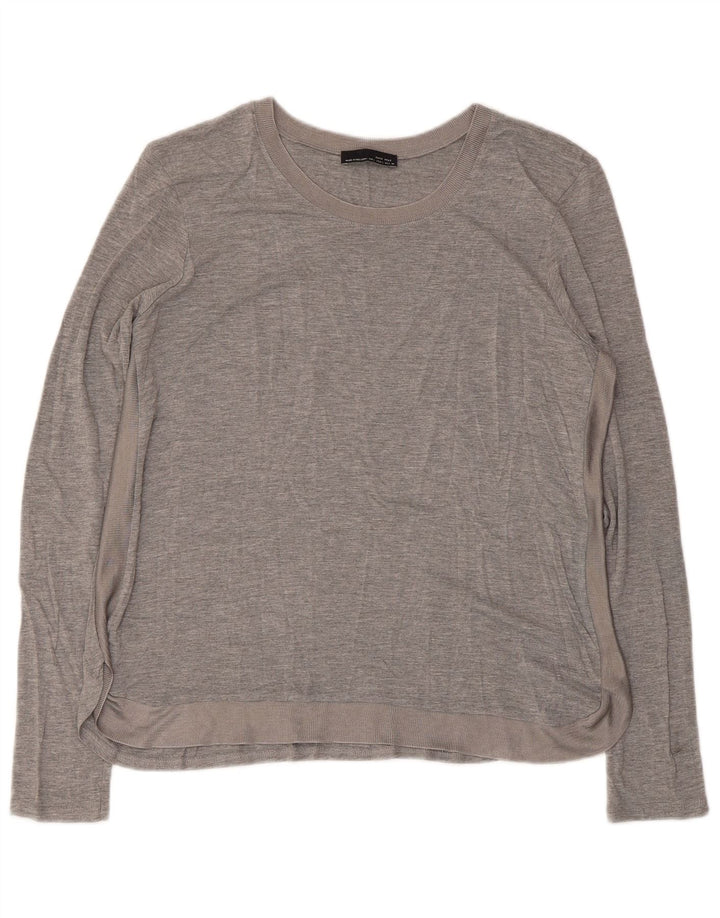 Zara Damen Top Langarm UK 16 Large Grau meliert