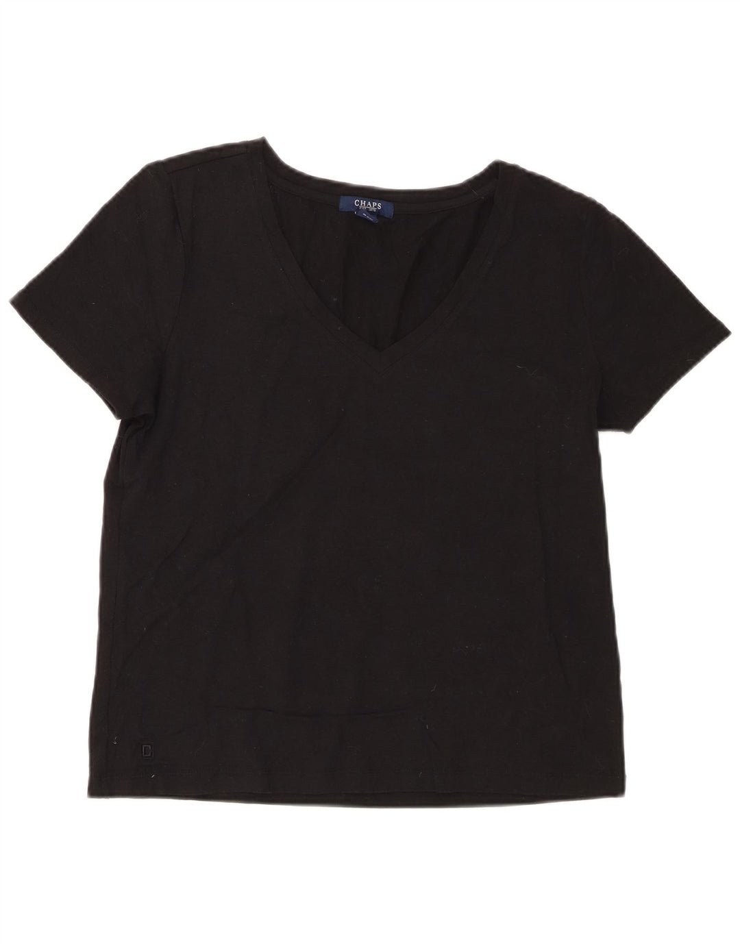 Chaps Damen T-Shirt Top UK 14 Large Schwarz Baumwolle