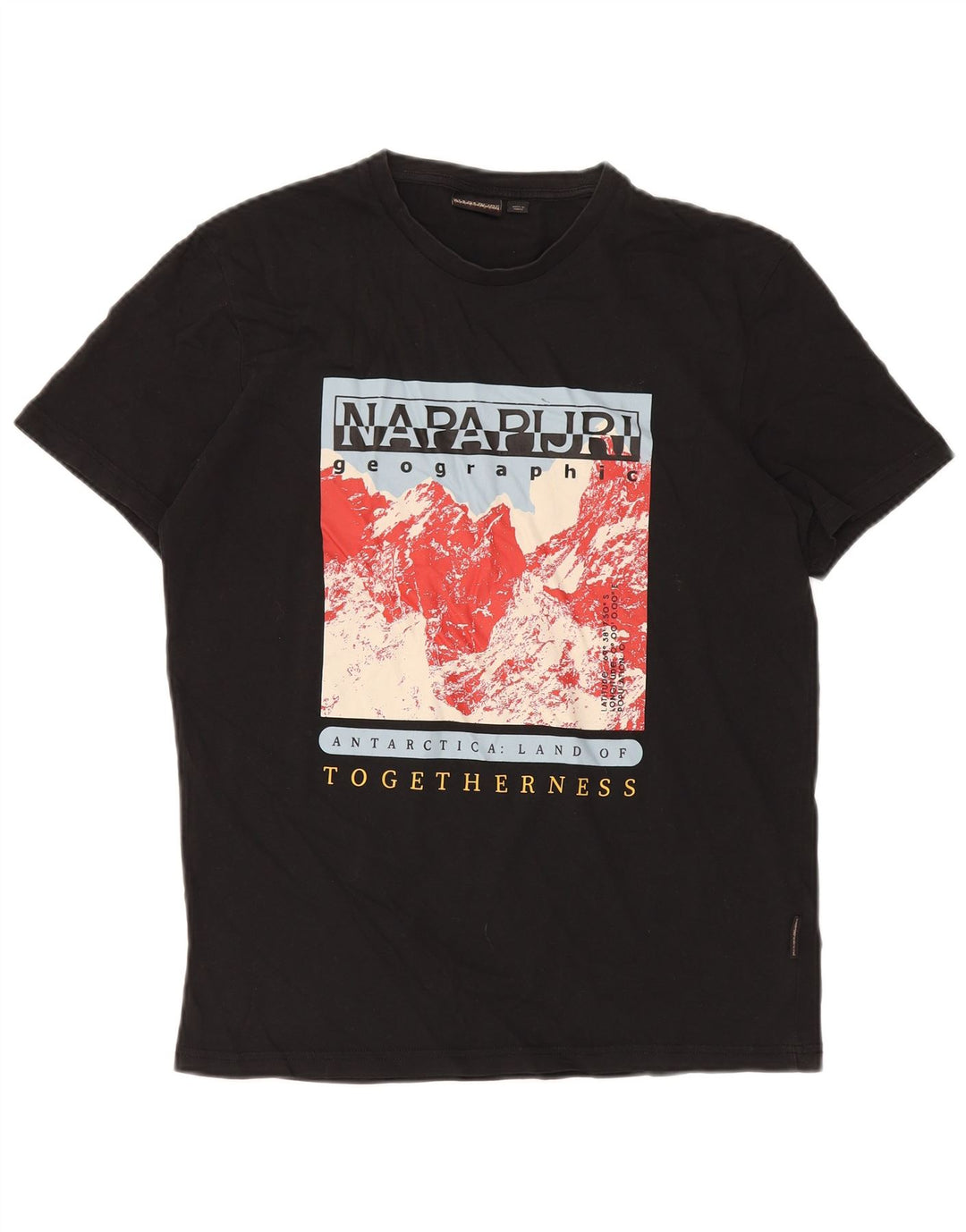Napapijri Herren-T-Shirt mit Grafik, Mittelschwarz, Baumwolle