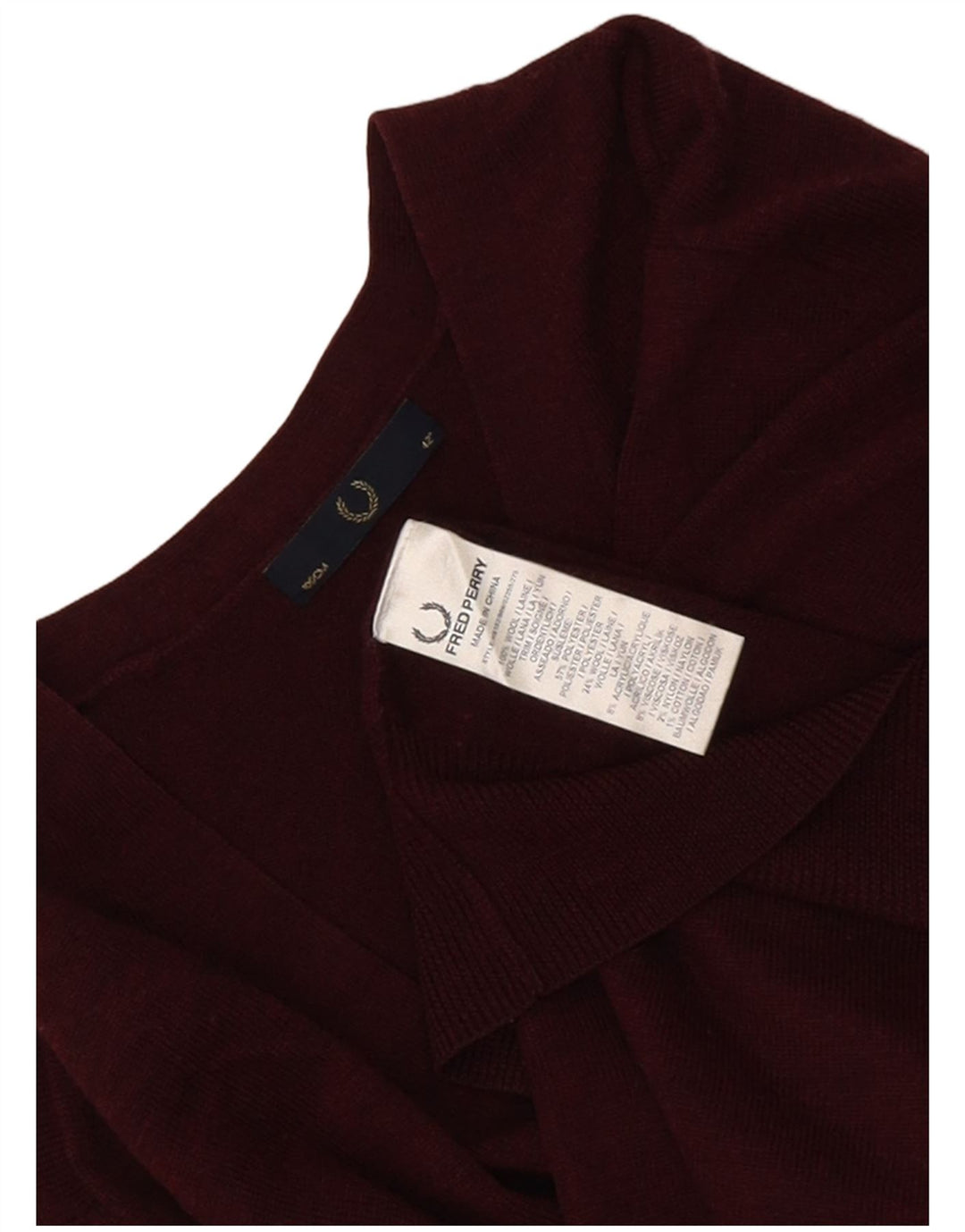 Fred Perry Herren-Cardigan-Pullover aus mittlerer burgunderroter Wolle