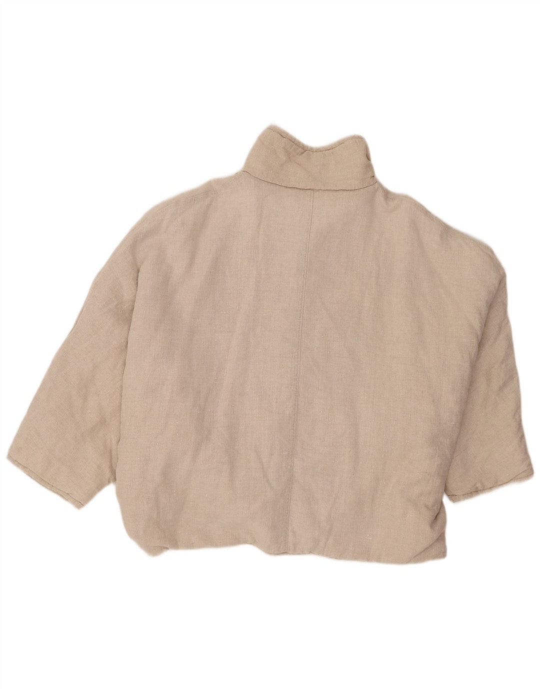 Vintage Damen 3/4-Ärmel-Bomberjacke UK 16 Large Beige Colourblock