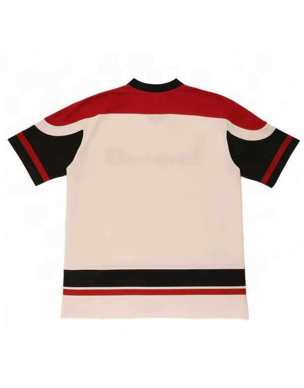 Champion Herren-T-Shirt mit Grafik, 2XL, weiße Farbblock-Baumwolle