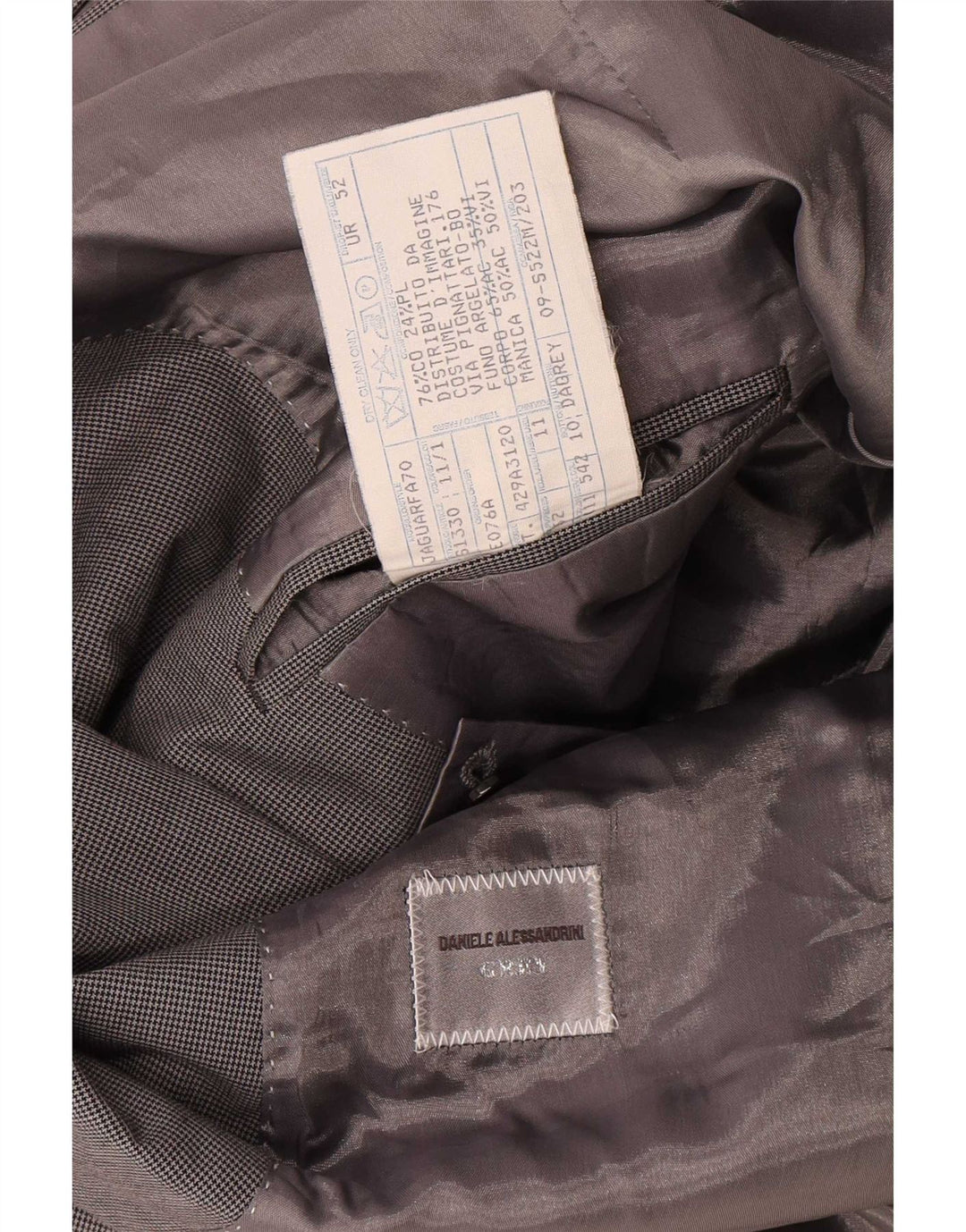 Daniele Alessandrini Herren 2-Knopf-Blazerjacke IT 52 XL Grauer Hahnentritt