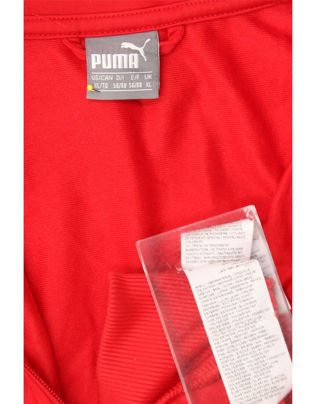 Puma Herren-Trainingsanzug-Top-Jacke XL, rotes Farbblock-Polyester