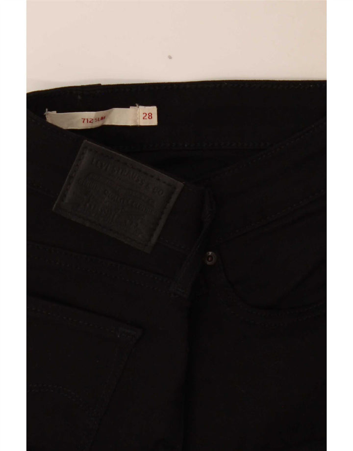 Levi's Damen 712 Slim Jeans W28 L26 Schwarz
