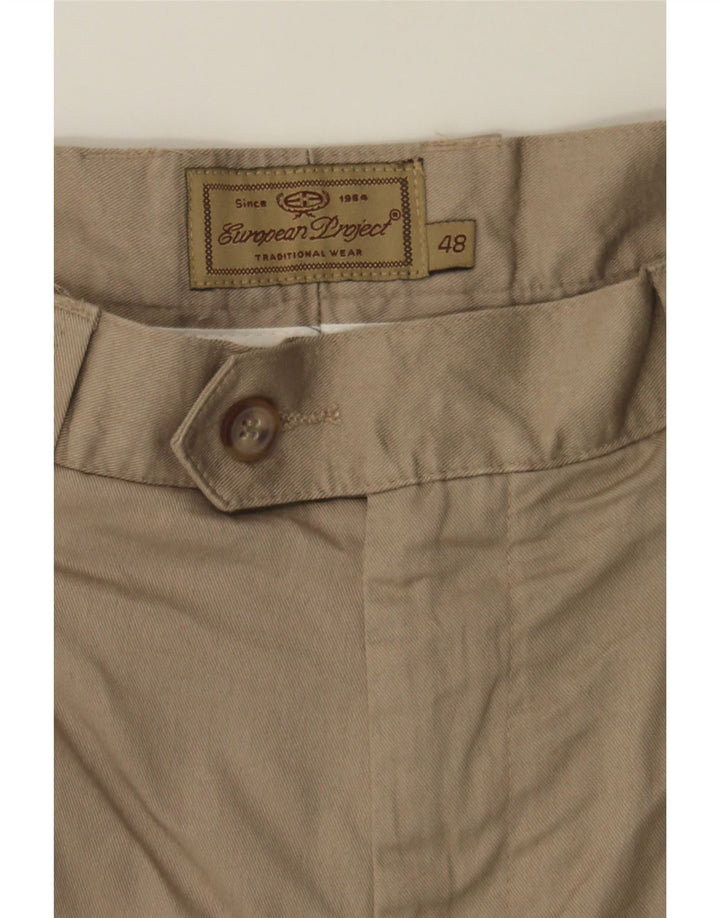 EUROPEAN PROJECT Womens Pegged Chino Shorts IT 48 Medium W30  Beige Cotton Vintage European Project and Second-Hand European Project from Messina Hembry 