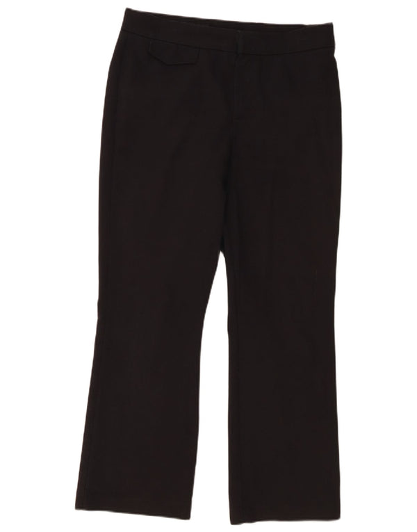 Zara Damen Bootcut-Hose, mittelgroß, W28, L25, schwarze Baumwolle