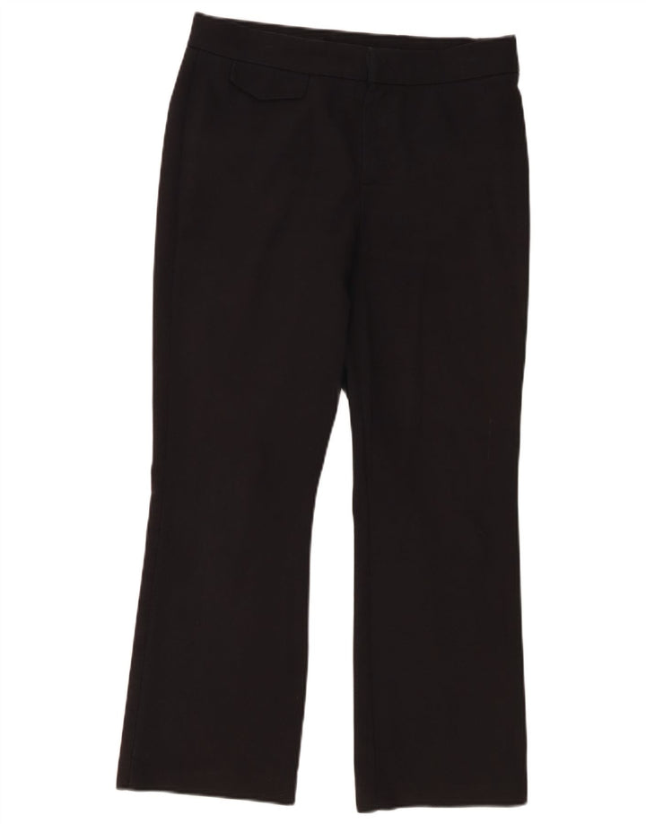 Zara Damen Bootcut-Hose, mittelgroß, W28, L25, schwarze Baumwolle