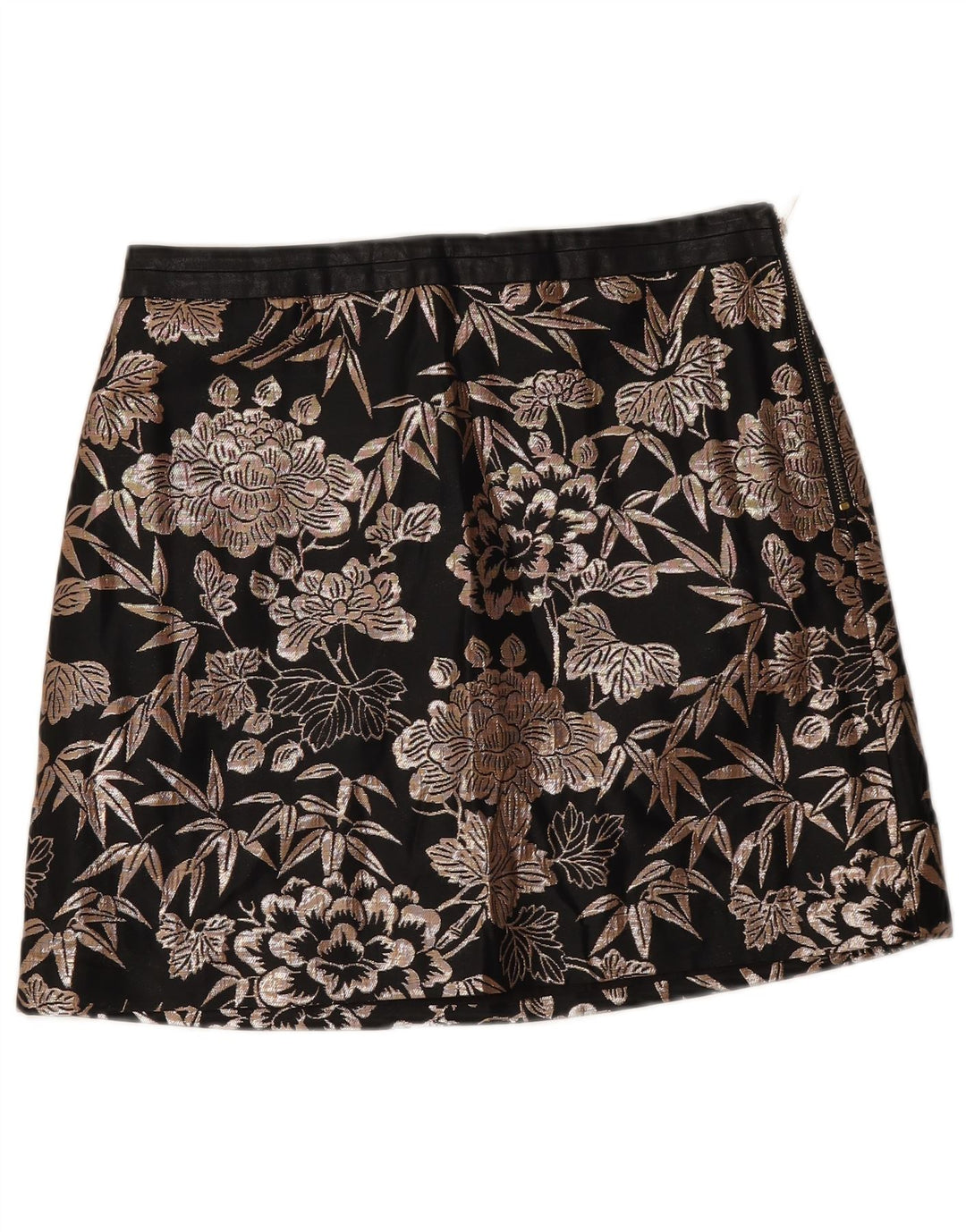 Oasis Damen Minirock UK 12 Medium W30 Schwarz geblümt