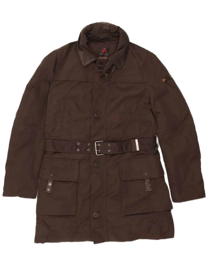 PEUTEREY Womens Windbreaker Coat UK 14 Medium Brown Polyester