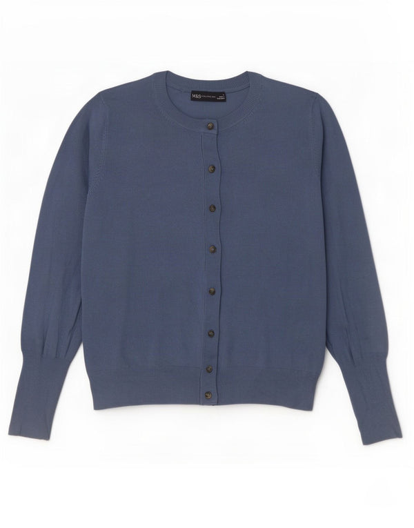 Marks & Spencer Damen-Cardigan-Pullover UK 12 Mittelblaue Viskose