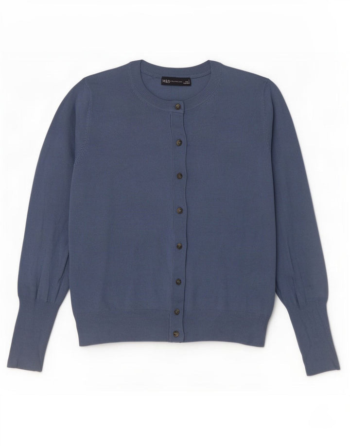 Marks & Spencer Damen-Cardigan-Pullover UK 12 Mittelblaue Viskose