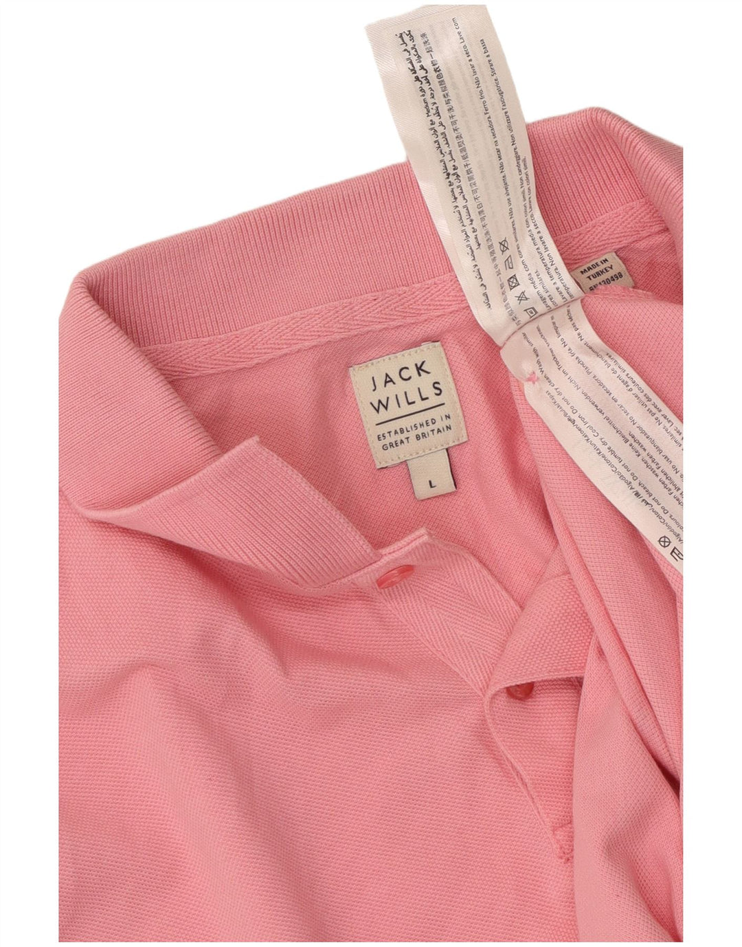 JACK WILLS Herren-Poloshirt, groß, rosa Baumwolle