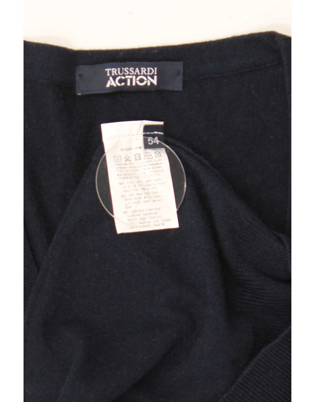 Trussardi Herren-Strickjacke IT 54 XL Marineblaue Wolle