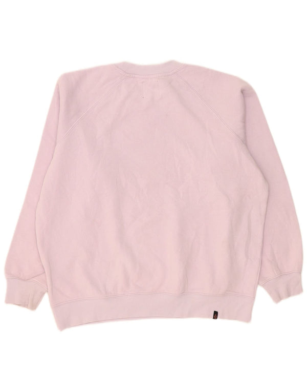 Volcom Womens Graphic Oversized Sweatshirt Pullover US 4/6 Small Rosa Baumwolle