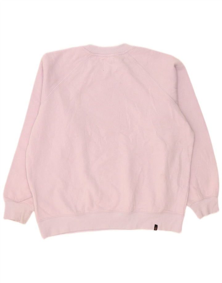 Volcom Womens Graphic Oversized Sweatshirt Pullover US 4/6 Small Rosa Baumwolle
