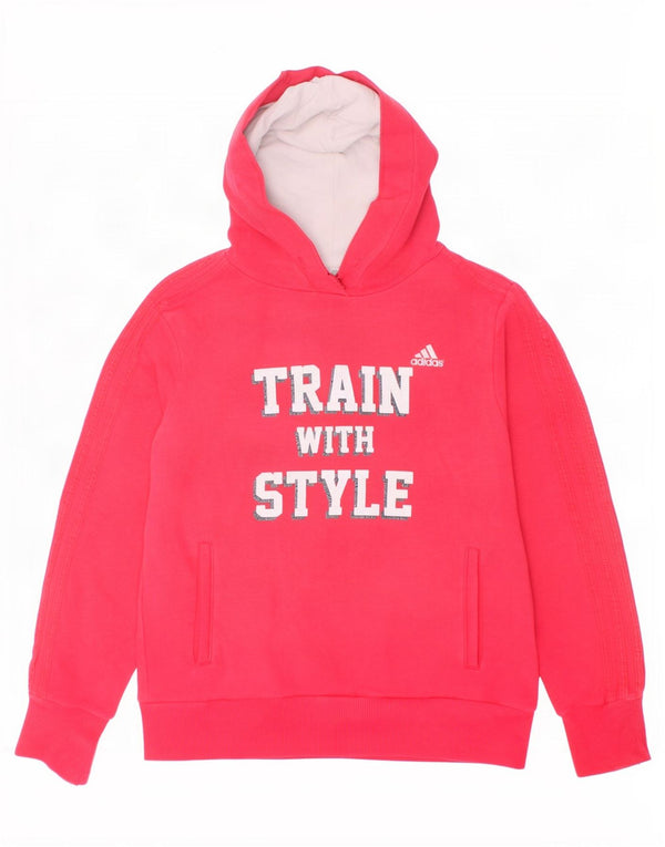 Adidas Jungen Kapuzenpullover mit Grafik, 8–9 Jahre, Größe S, rote Baumwolle