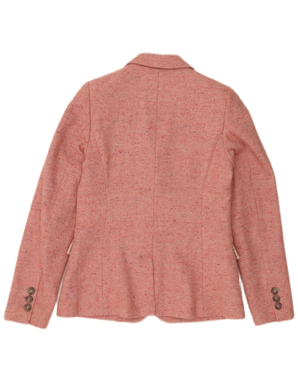 Joules Damen-Blazerjacke mit 2 Knöpfen, Gr. 8, klein, rosa gesprenkelte Wolle