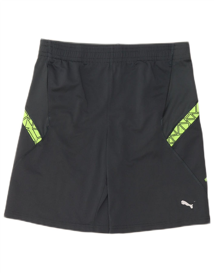 PUMA Damen Sportshorts US 14/16 Großes graues geometrisches Polyester