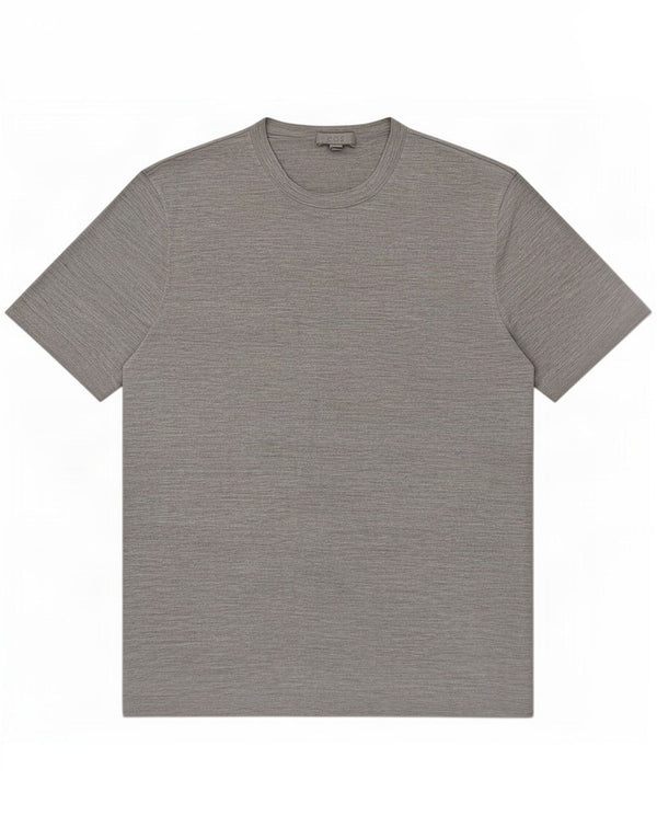 Cos Herren-T-Shirt-Oberteil, Mittelgrau gesprenkelte Seide
