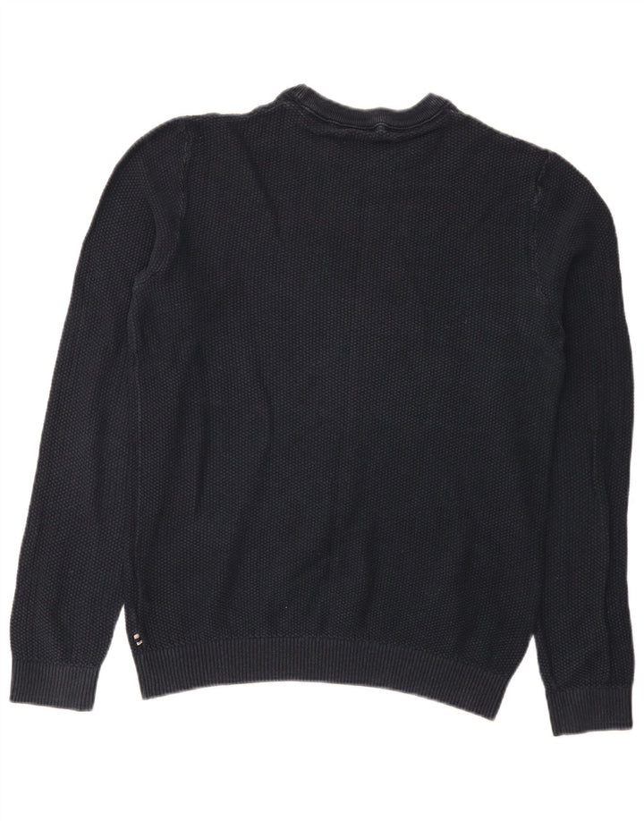 Jack & Jones Herren-Pullover mit Rundhalsausschnitt, mittelmarineblaue Baumwolle