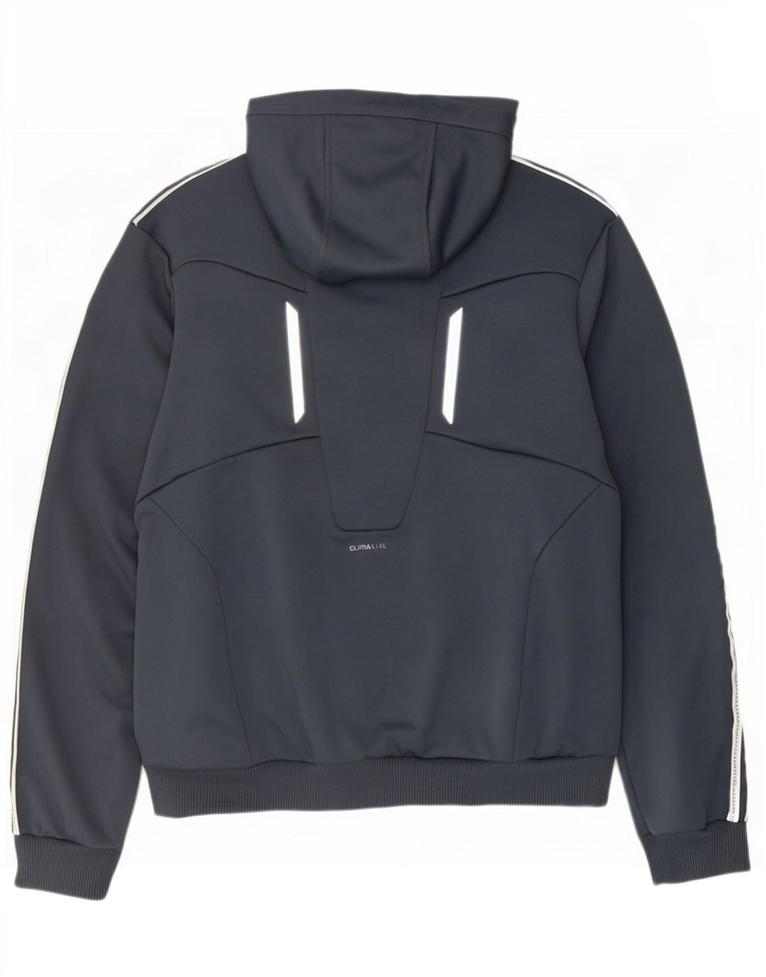 Adidas Herren Climalite Zip Hoodie Pullover Großes graues Colourblock-Polyester