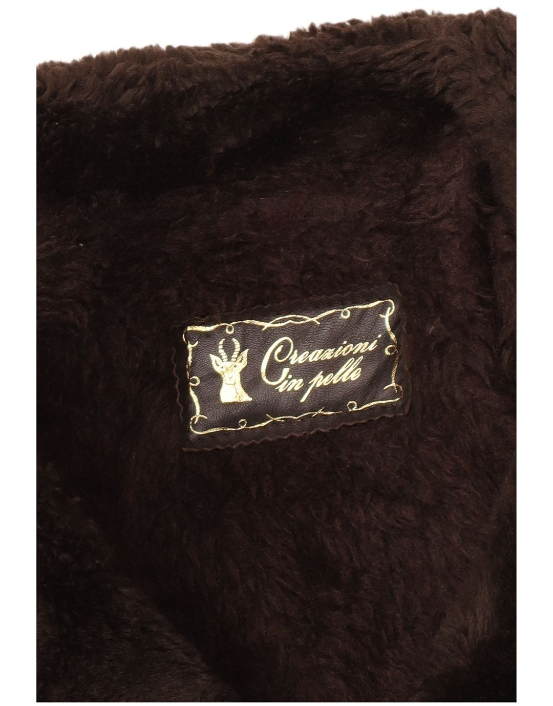 Vintage Herren Shearling Zweireihiger Mantel UK 36 Kleines braunes Leder