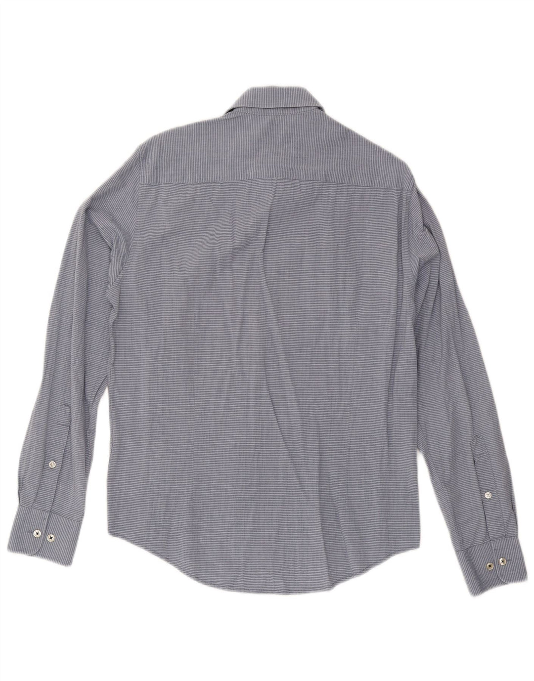 Armani Jeans Herren-Hemd mit individueller Passform, mittelblaue Nadelstreifen-Baumwolle