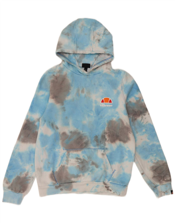 ELLESSE Kapuzenpullover für Jungen, 13–14 Jahre, blaue Batik-Baumwolle