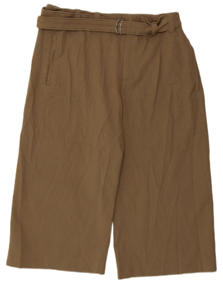 Zara Damen Caprihose 2XL W36 L20 Khaki Polyester