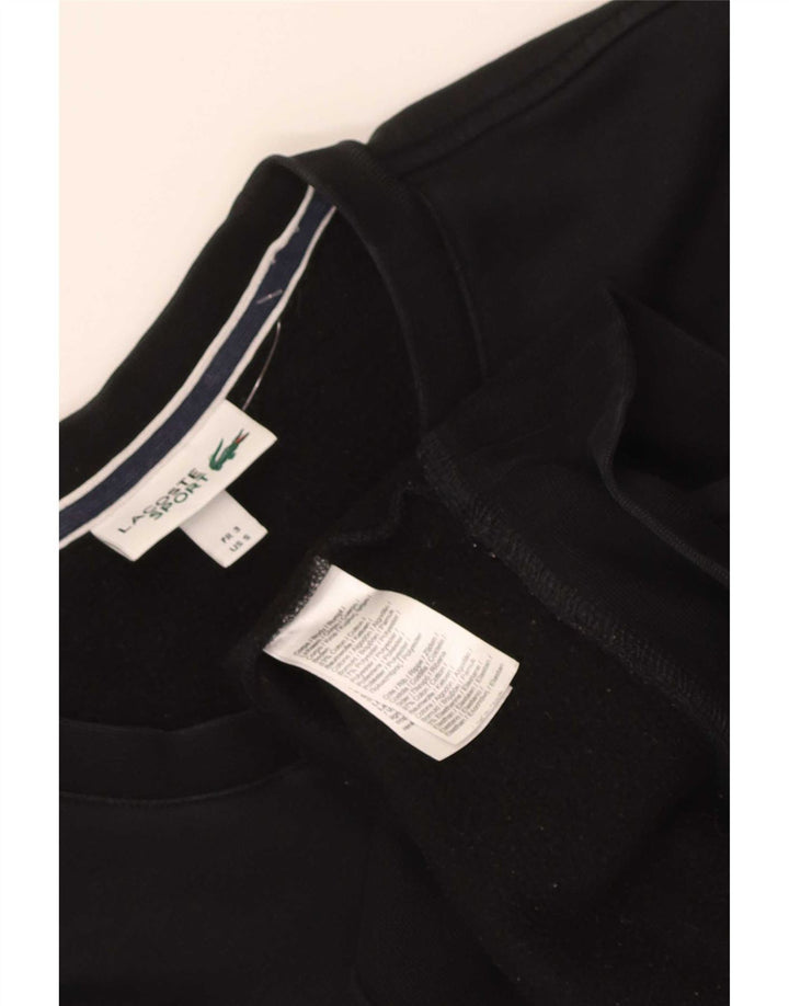 Lacoste Damen-Sweatshirt mit regulärer Passform, Größe 3, klein, schwarze Baumwolle