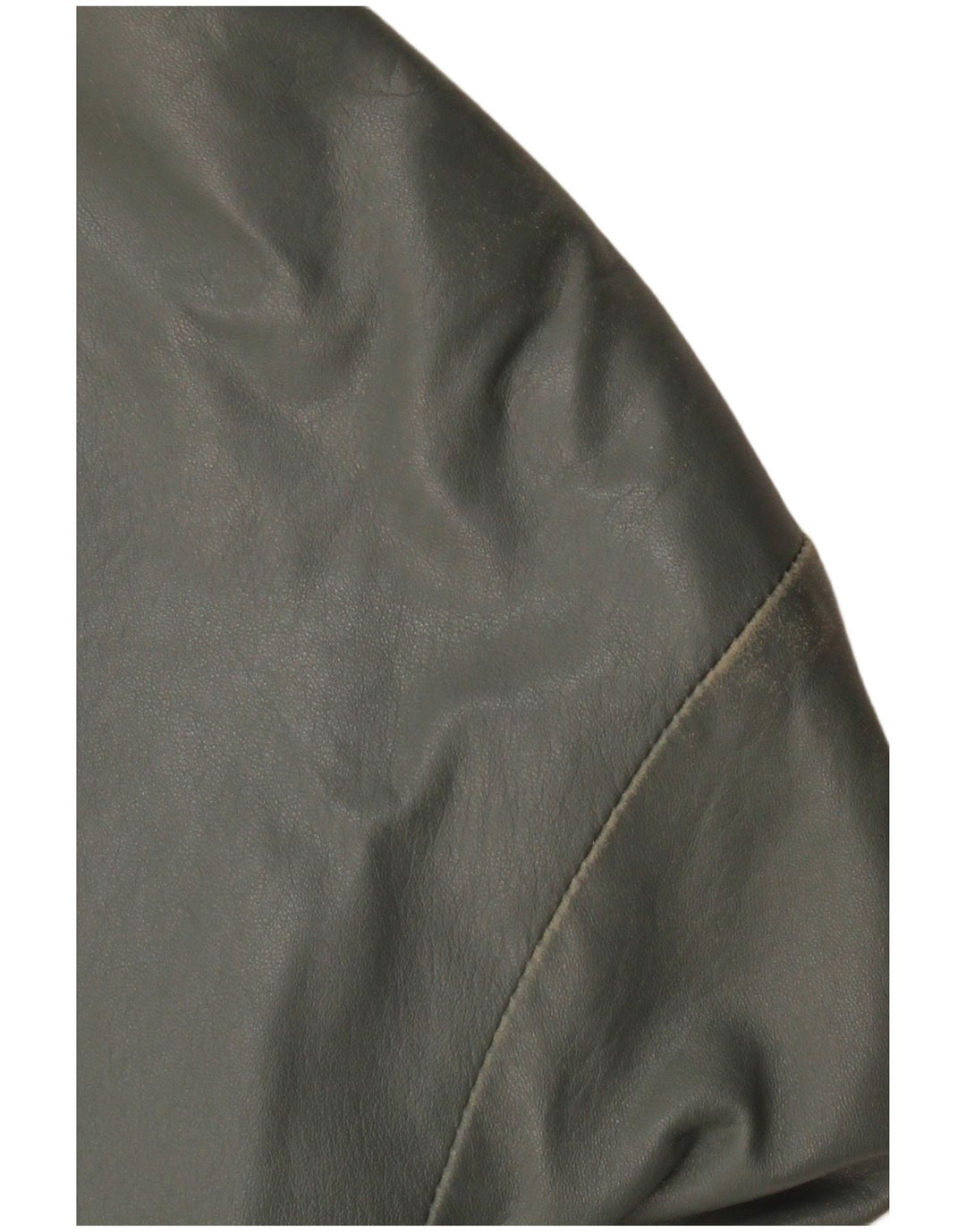 VINTAGE Damen Leder Bomberjacke UK 12 Mittelgraues Leder