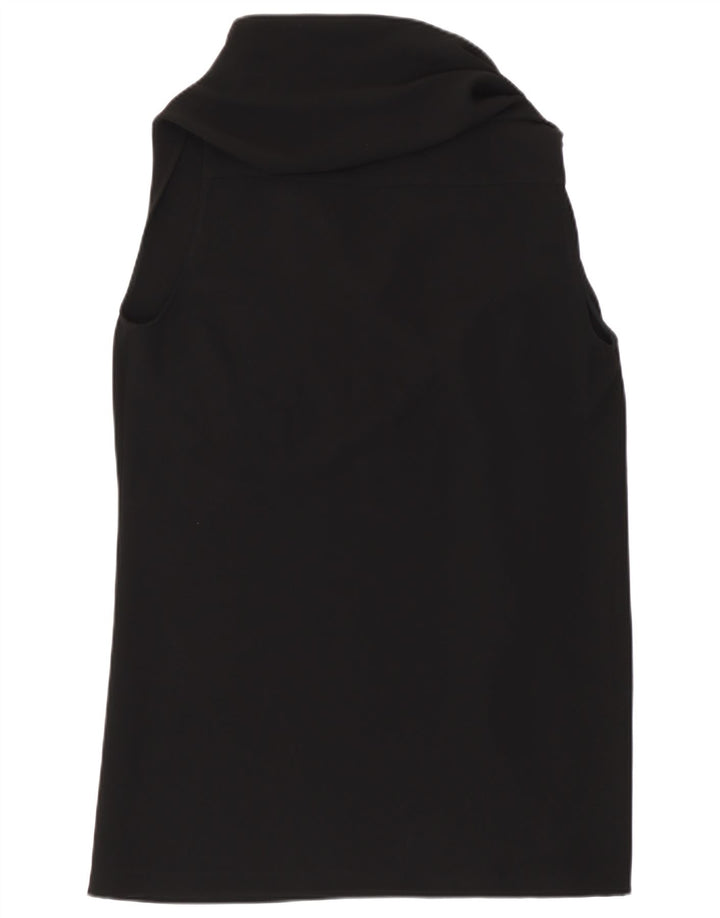 Max Mara Damen ärmelloses Blusenoberteil UK 14 Medium Schwarz