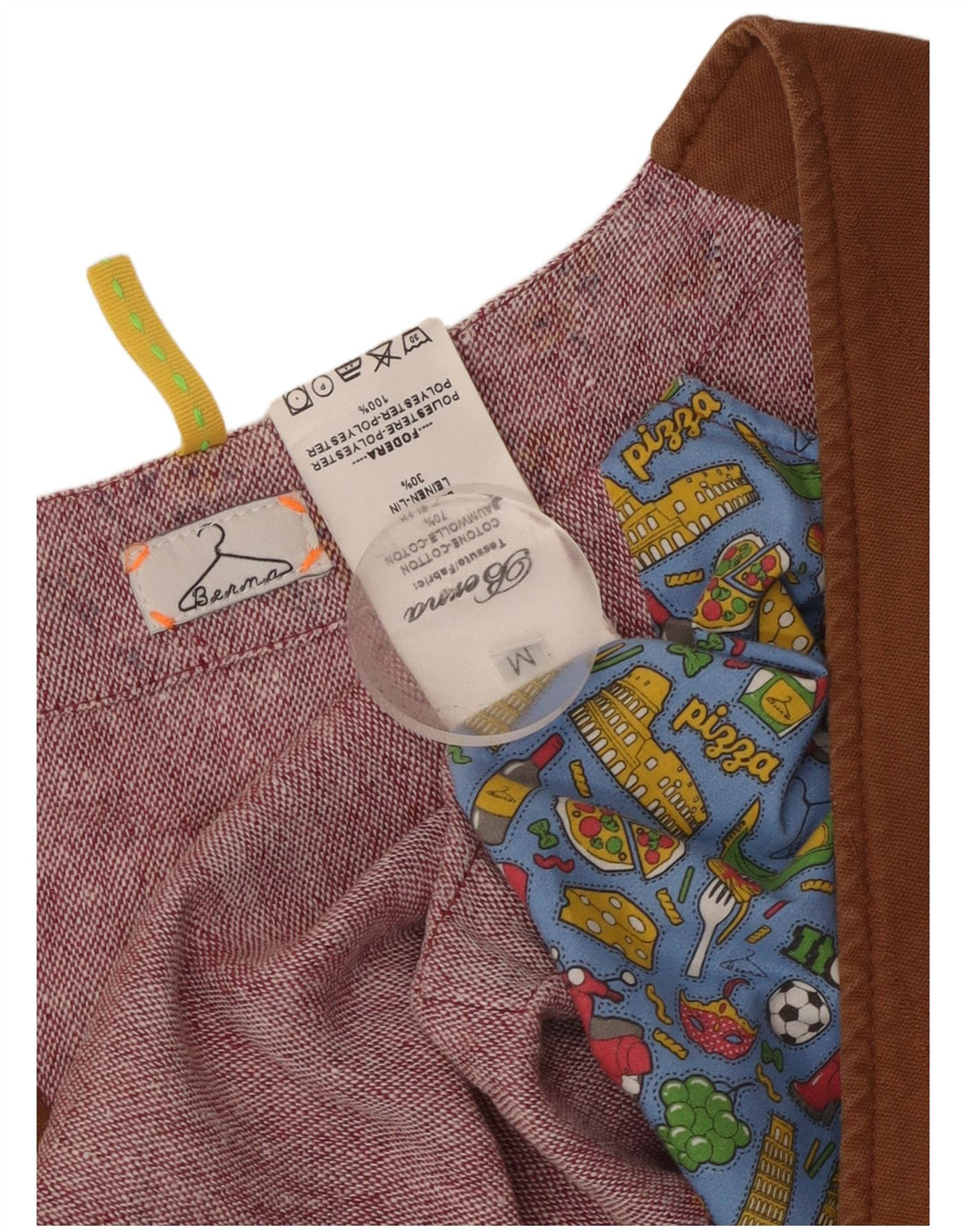 Berna Zweireihige Herrenweste aus mittelbrauner Baumwolle