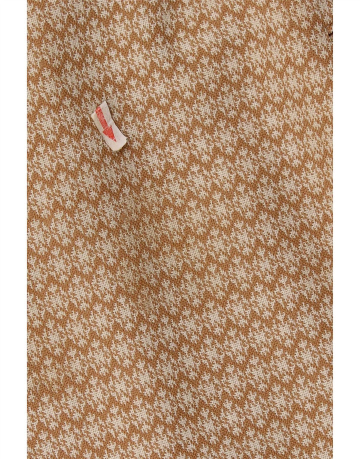 Vintage Damen Mantel UK 10 Small Beige Geometrisch