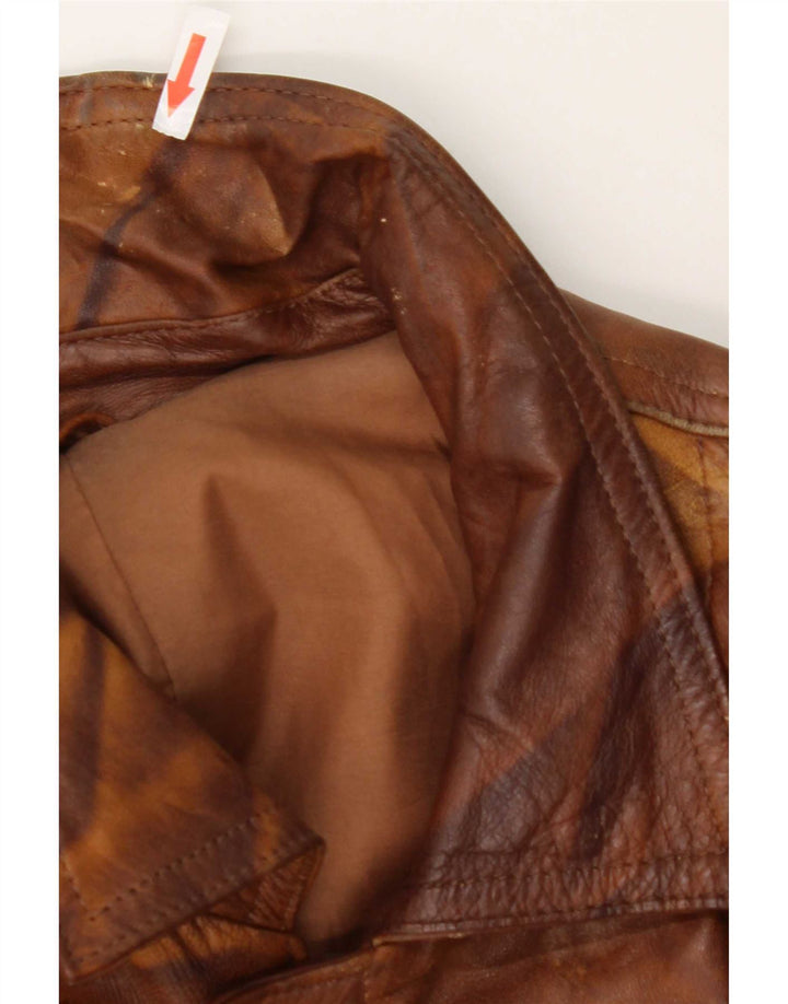 Vintage Herren Militärlederjacke UK 44 2XL Braunes Leder