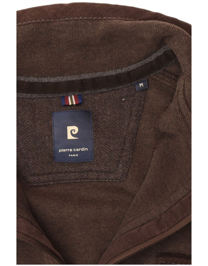 Pierre Cardin Herren-Pullover mit Reißverschluss am Hals, Mittelbraun