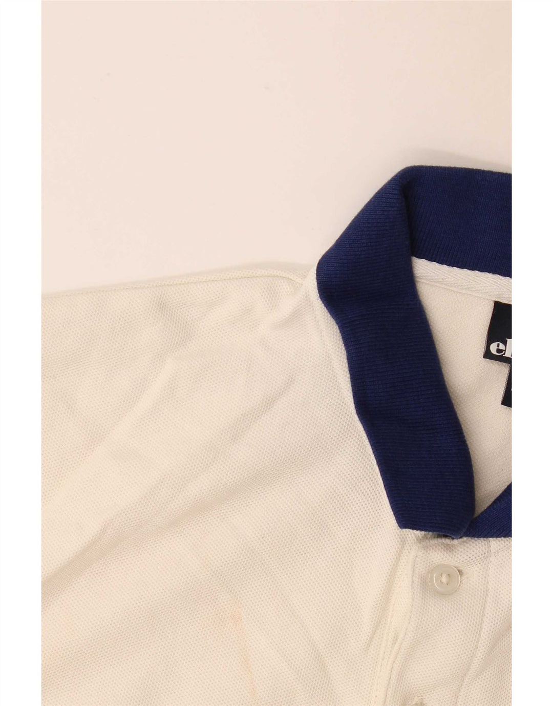 Ellesse Herren-Poloshirt, Größe S, cremefarbene Baumwolle
