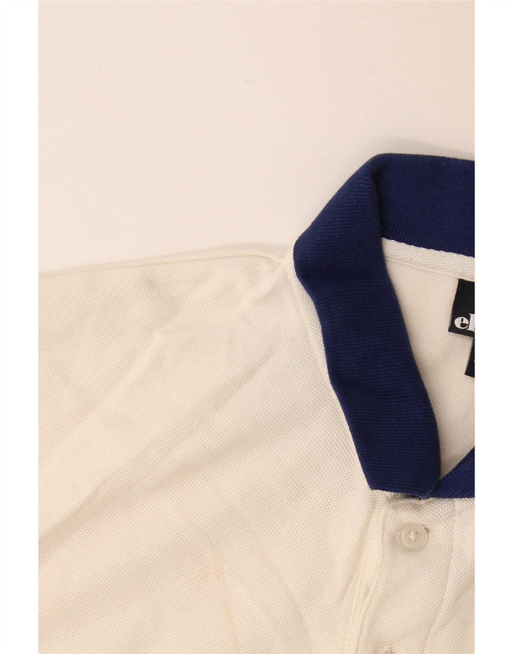 Ellesse Herren-Poloshirt, Größe S, cremefarbene Baumwolle