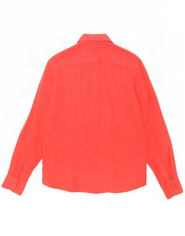 Massimo Dutti Herrenhemd Mittelrotes Leinen