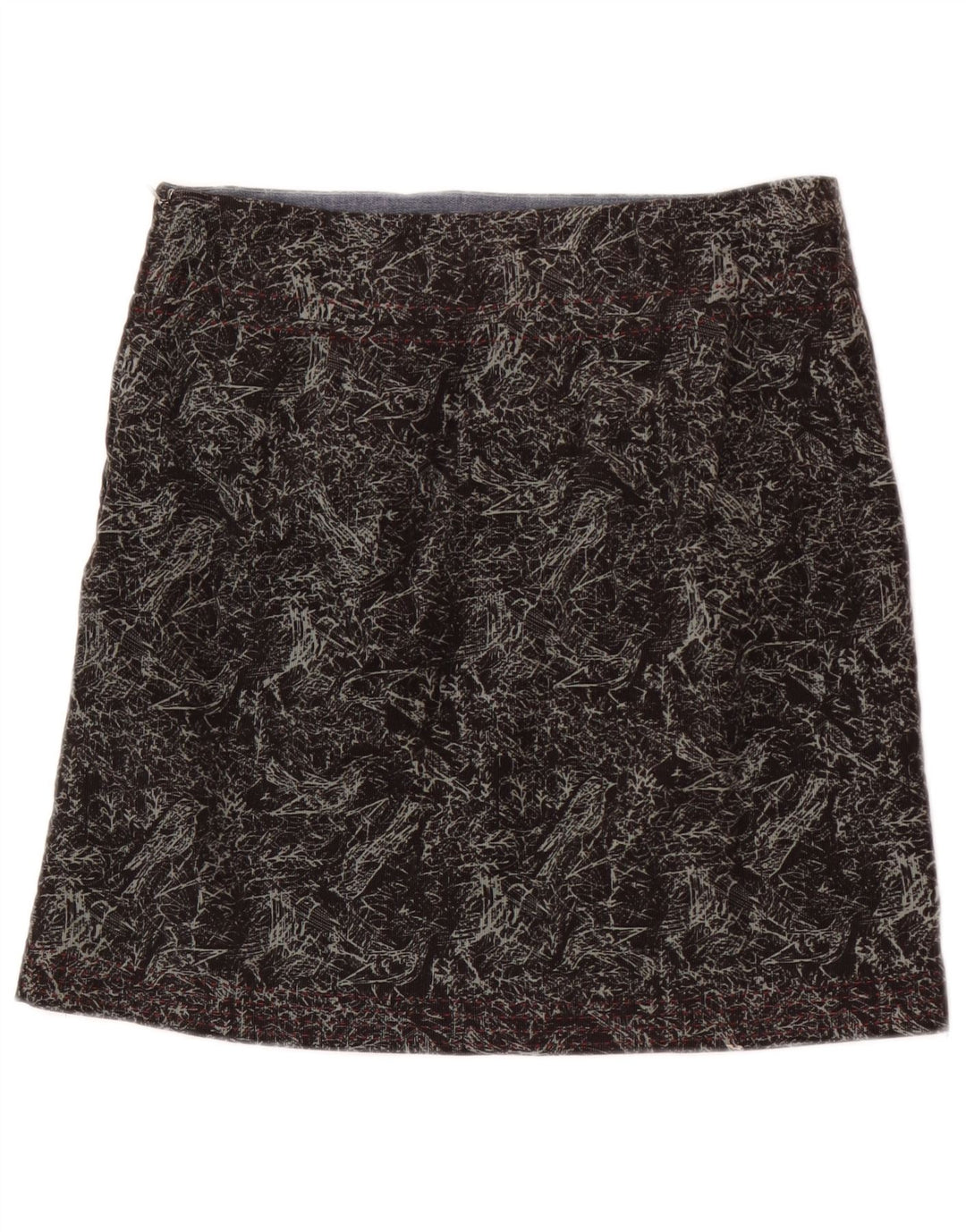 White Stuff Damen-Minirock aus Cord mit abstraktem Muster, Gr. 8, Größe S, W28, Grau