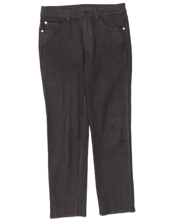 Massimo Dutti Damen Gerade Freizeithose EU 38 Small W28 L27 Schwarz